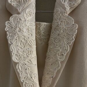 Elegant Cream Embroidered Coat